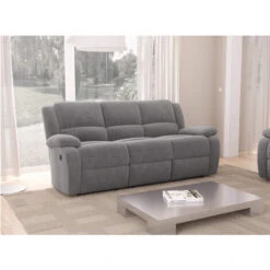 Canapé De Relaxation électrique 3 Places Microfibre Gris Confort -VIDAXL || Songmics Soldes 57141854 2