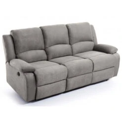 Canapé De Relaxation électrique 3 Places Microfibre Gris Confort -VIDAXL || Songmics Soldes 57141854 4