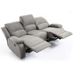 Canapé De Relaxation électrique 3 Places Microfibre Gris Confort -VIDAXL || Songmics Soldes 57141854 5