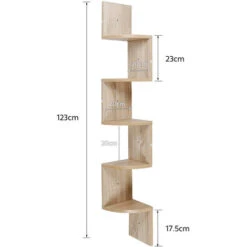 Etagère D'angle Bois Etagère Murale Couleur Chêne Etagère Meuble D'angle Suspendue -VIDAXL || Songmics Soldes 57342343 5