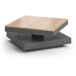 Table Basse „Elias Goldkraft/Anthracite Pivotante xc3xa0 360xc2xb0 Vicco