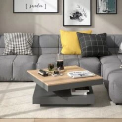 Table Basse „Elias Goldkraft/Anthracite Pivotante xc3xa0 360xc2xb0 Vicco -VIDAXL || Songmics Soldes 59174965 3