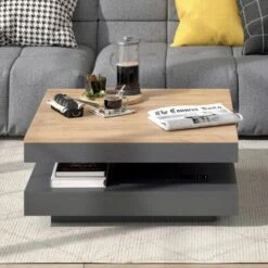 Table Basse „Elias Goldkraft/Anthracite Pivotante xc3xa0 360xc2xb0 Vicco -VIDAXL || Songmics Soldes 59174965 4