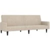 Canapé-lit à 2 Places Crème Tissu Microfibre VidaXL -VIDAXL || Songmics Soldes 60029754 1