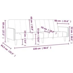 Canapé-lit à 2 Places Crème Tissu Microfibre VidaXL 9 Canapé-lit à 2 Places Crème Tissu Microfibre VidaXL -VIDAXL || Songmics Soldes 60029754 3