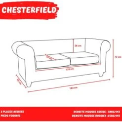 Canapé CHESTERFIELD 2 Places / Marron Vieilli/ 183x85x72 9 Canapé CHESTERFIELD 2 Places / Marron Vieilli/ 183x85x72 -VIDAXL || Songmics Soldes 60079211 4