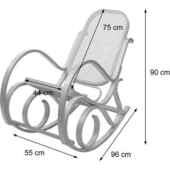 Fauteuil à Bascule Rocking Chair En Bois Clair Assise En Tissu Gris Anthracite -VIDAXL || Songmics Soldes 60243585 3
