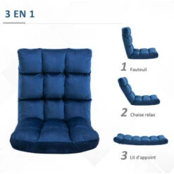 Fauteuil Convertible NAWEL Bleu Roi 11 Fauteuil Convertible NAWEL Bleu Roi -VIDAXL || Songmics Soldes 60448196 5