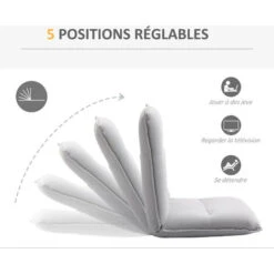 Fauteuil Convertible VALENTIN Gris Clair -VIDAXL || Songmics Soldes 60448254 5