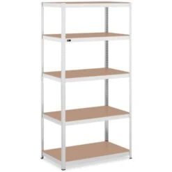 MSW Étagère Charge Lourde Métallique Sans Clou Ni Vis 100x60x197 Cm 5x150 Kg Gris