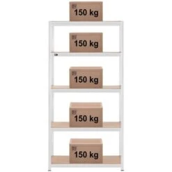MSW Étagère Charge Lourde Métallique Sans Clou Ni Vis 100x60x197 Cm 5x150 Kg Gris -VIDAXL || Songmics Soldes 61329716 5