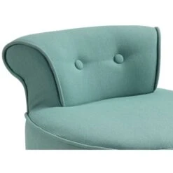 Petit Fauteuil Crapaud SAVEA En Tissu - Vert D'eau -VIDAXL || Songmics Soldes 61453502 3