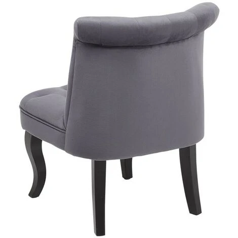 Fauteuil Crapaud MELOSIA - Velours Gris 6 Fauteuil Crapaud MELOSIA - Velours Gris – Image 4