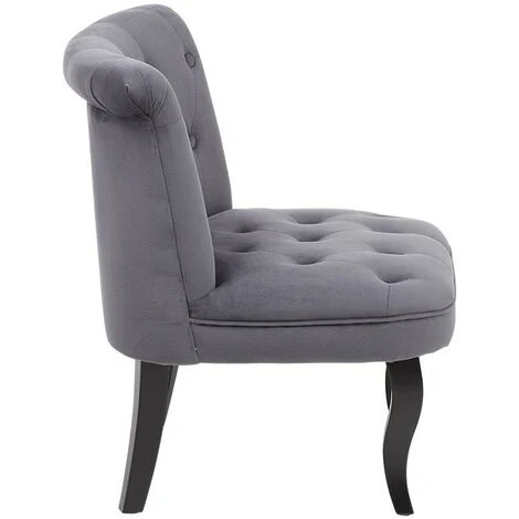 Fauteuil Crapaud MELOSIA - Velours Gris 7 Fauteuil Crapaud MELOSIA - Velours Gris – Image 5