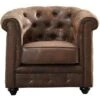 Fauteuil CHESTERFIELD En Microfibre Aspect Cuir Vieilli -VIDAXL || Songmics Soldes 63157822 1