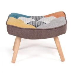 Fauteuil Scandinave IVAR Avec Repose Pieds En Tissu Patchwork Multicouleurs -VIDAXL || Songmics Soldes 63727348 5
