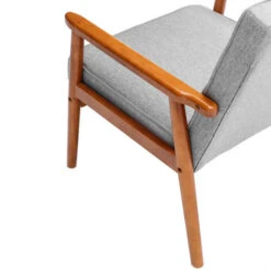 77×69.5×86cm Siège Unique A Dossier Point De Traction Accoudoir En Bois Massif Tissu Style Rétro Chaise De Loisirs D'intérieur-Gris Foncé -VIDAXL || Songmics Soldes 64115850 4