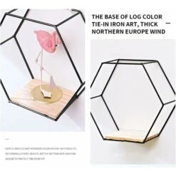 Étagères Murales Hexagonal Lot De 3, Etagere Murale Fer, Étagères Métalliques De Rangement Pour Cuisine, Salle De Bain, Salon Chambre Bureau, Étagère En Métal Flotté Afficher Plante Livres (Noir) -VIDAXL || Songmics Soldes 64221216 4