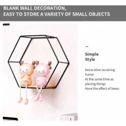 Étagères Murales Hexagonal Lot De 3, Etagere Murale Fer, Étagères Métalliques De Rangement Pour Cuisine, Salle De Bain, Salon Chambre Bureau, Étagère En Métal Flotté Afficher Plante Livres (Noir) -VIDAXL || Songmics Soldes 64221216 5