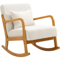 Rocking Chair Chaise A Bascule Scandinave Bouclettes Hevea