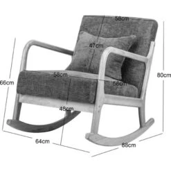 Rocking Chair Chaise A Bascule Scandinave Bouclettes Hevea -VIDAXL || Songmics Soldes 64360213 5