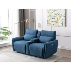 Canapé 2 Places Relax électrique En Tissu CAMBODIA - Bleu 8 Canapé 2 Places Relax électrique En Tissu CAMBODIA - Bleu -VIDAXL || Songmics Soldes 64555451 2
