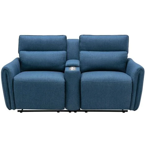 Canapé 2 Places Relax électrique En Tissu CAMBODIA - Bleu 5 Canapé 2 Places Relax électrique En Tissu CAMBODIA - Bleu – Image 3