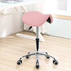 Tabouret Selle De Cheval Tabouret à Roulettes Réglable En Hauteur 45-61 Cm En Cuir PU Rose 11 Tabouret Selle De Cheval Tabouret à Roulettes Réglable En Hauteur 45-61 Cm En Cuir PU Rose -VIDAXL || Songmics Soldes 64889037 5