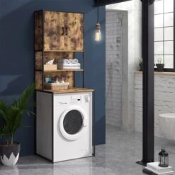 Meuble Lave-linge „Fyrk 64cm Bois Antique/noir Vicco -VIDAXL || Songmics Soldes 65855128 3
