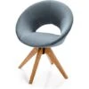 RELAX4LIFE Fauteuil Rembourrée Circulaire En Velours Avec Siège Pivotante Et 4 Pieds En Hêtre, Chaise Coiffeuse En Velours Conception Ergonomique Charge Max 150 Kg, 67 X 57 X 81,5 CM (Gris) -VIDAXL || Songmics Soldes 66210778 1