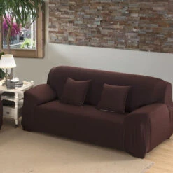Housse De Canapé ，3 Places Extensible Avec Accoudoir 190-230 Cm Marron Café FUIENKO -VIDAXL || Songmics Soldes 66390399 3