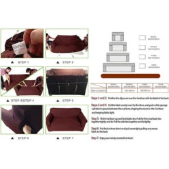 Housse De Canapé ，3 Places Extensible Avec Accoudoir 190-230 Cm Marron Café FUIENKO -VIDAXL || Songmics Soldes 66390399 4