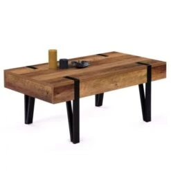 Table Basse 1 Tiroir AUSTRIA Bois Pied épingle