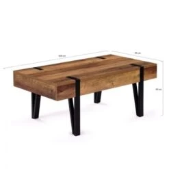 Table Basse 1 Tiroir AUSTRIA Bois Pied épingle -VIDAXL || Songmics Soldes 66811794 5
