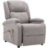 Fauteuil électrique Inclinable De Massage Tissu Gris Clair Bizen -VIDAXL || Songmics Soldes 66903076 1
