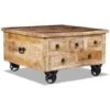 Table Basse Bois De Manguier Brut 70 X 70 X 40 Cm VidaXL -VIDAXL || Songmics Soldes 6713011 1