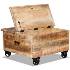 Table Basse Bois De Manguier Brut 70 X 70 X 40 Cm VidaXL -VIDAXL || Songmics Soldes 6713011 4