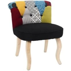 KERAVA - Fauteuil Avec Dossier Capitonné Motif Patchwork -VIDAXL || Songmics Soldes 67369390 2