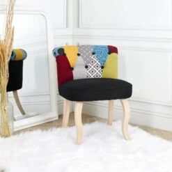 KERAVA - Fauteuil Avec Dossier Capitonné Motif Patchwork -VIDAXL || Songmics Soldes 67369390 3