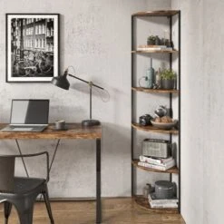 Étagère D'angle „Fyrk Bois Antique/noir 5 Compartiments Vicco 9 Étagère D'angle „Fyrk Bois Antique/noir 5 Compartiments Vicco -VIDAXL || Songmics Soldes 67394110 3