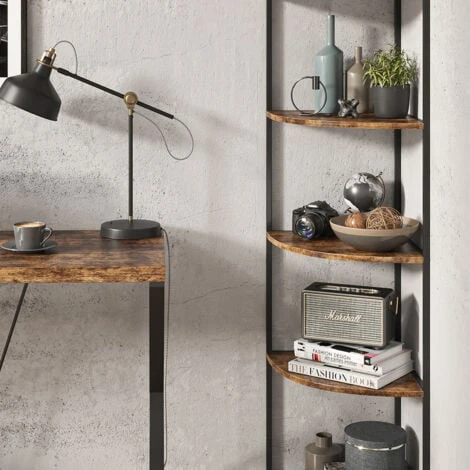 Étagère D'angle „Fyrk Bois Antique/noir 5 Compartiments Vicco 6 Étagère D'angle „Fyrk Bois Antique/noir 5 Compartiments Vicco – Image 4