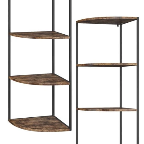 Étagère D'angle „Fyrk Bois Antique/noir 5 Compartiments Vicco 7 Étagère D'angle „Fyrk Bois Antique/noir 5 Compartiments Vicco – Image 5