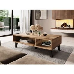 Table Basse NORD Chêne Wotan + Anthracite -VIDAXL || Songmics Soldes 68487577 3