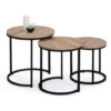 Lot De 3 Tables Basses Gigognes DETROIT Rondes 35/40/45 Design Industriel -VIDAXL || Songmics Soldes 68488482 1