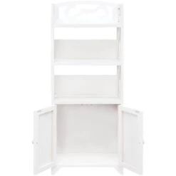 Vitrine Blanc 46x24x140 Cm Bois De Paulownia Solide VidaXL -VIDAXL || Songmics Soldes 69692082 4