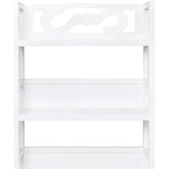 Vitrine Blanc 46x24x140 Cm Bois De Paulownia Solide VidaXL -VIDAXL || Songmics Soldes 69692082 5