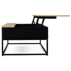 Table Basse Noire Plateau Relevable Façon Hêtre BOSTON Design Industriel -VIDAXL || Songmics Soldes 69832368 3