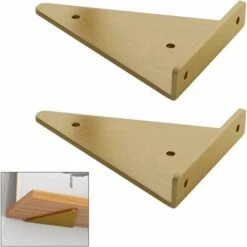 Support D'étagère En Triangle En Métal Flottant, Equerre Etagere Mural Aveugles Dissimulés,Chambre À Coucher Salon Salle De Bain Bricolage Décoration Support,2 Pièces (8x10cm/3.1x3.9in,Golden)