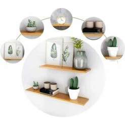 Support D'étagère En Triangle En Métal Flottant, Equerre Etagere Mural Aveugles Dissimulés,Chambre À Coucher Salon Salle De Bain Bricolage Décoration Support,2 Pièces (8x10cm/3.1x3.9in,Golden) -VIDAXL || Songmics Soldes 71299623 3