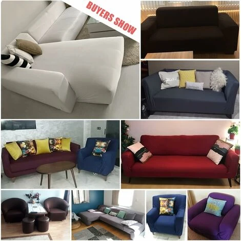 Housse De Canapé D'angle En Forme De L Avec Housse élastique Pour Canapé 1/2/3/4 Places (Le Canapé D'angle En L Doit En Acheter Deux) (Color : A, Size : 2 Places(145-185cm)) 7 Housse De Canapé D'angle En Forme De L Avec Housse élastique Pour Canapé 1/2/3/4 Places (Le Canapé D'angle En L Doit En Acheter Deux) (Color : A, Size : 2 Places(145-185cm)) – Image 5